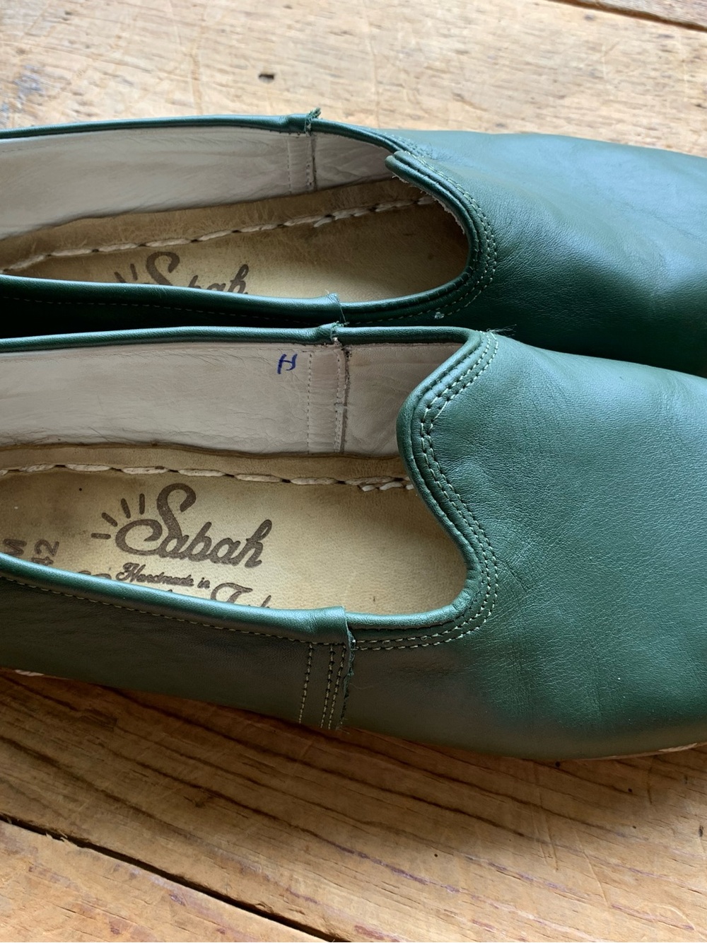 Sabah Green Leather Handmade Turkish shoes - Picture 7 of 9